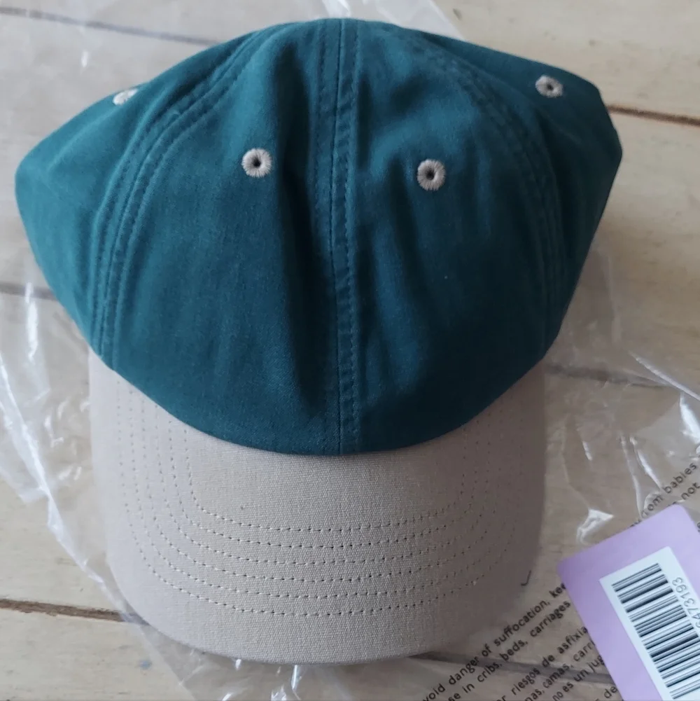 J.Crew Two-tone washed canvas baseball hat Graffiti Green Beige BNWT RETIRED